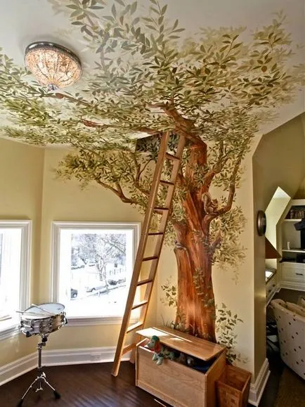 fresce și picturi frumoase pe pereți din interior