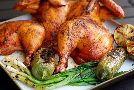 Grillezett csirke a sütőben, hogyan kell főzni egy illatos csirke nyárson - receptek képekkel
