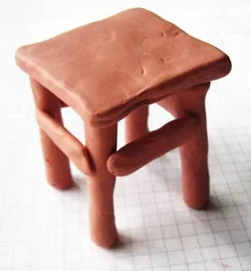 Modellezése bútor - asztal, székek és széklet