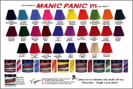 Manic pánik véleménye és az ár, a rend és vásárolni smink Manic Panic online szállítás Moszkva és