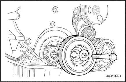 Timing tensiunea curelei - reglarea tensionării curelei Chevrolet Lacetti chevrole lachetti (dzhenra Daewoo)