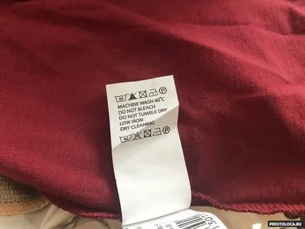 Desemnări rufele pe haine etichete