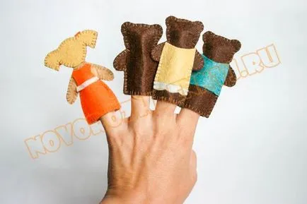 Finger театър с ръцете си от филц - трите мечки - модел микрона