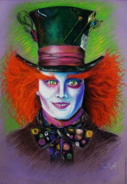 Portretul Mad Hatter în pasteluri - Fair Masters - manual, lucrate manual