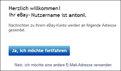 Înregistrarea pe eBay germană