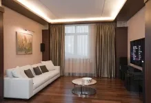 sala de reparații în Hrușciov apartamente de design, fotografie camera de zi, idei reale pentru camera cu mâinile