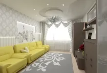 sala de reparații în Hrușciov apartamente de design, fotografie camera de zi, idei reale pentru camera cu mâinile