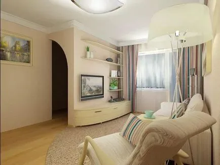 sala de reparații în Hrușciov apartamente de design, fotografie camera de zi, idei reale pentru camera cu mâinile