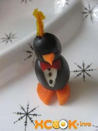 A Penguins olajbogyó - az eredeti recept egy előétel vagy edény dekoráció