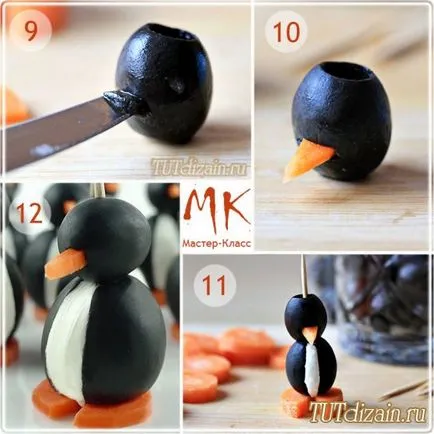 Pinguinii de măsline - ideea de snacks-uri - Design - decor cu propriile lor mâini