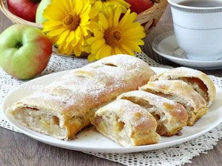 Ябълков щрудел рецепта на готови бутер тесто, лесни рецепти