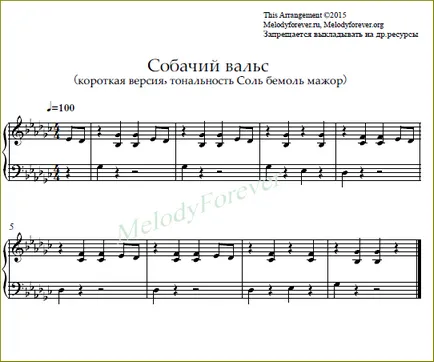 Câine Waltz (muzica pentru pian free download)