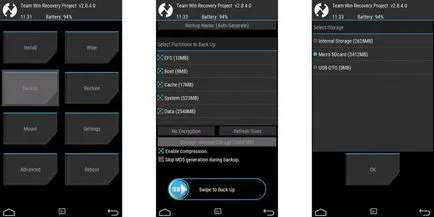 Salvarea de rezervă și restaurarea în Android TWRP - Android 1