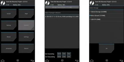 Salvarea de rezervă și restaurarea în Android TWRP - Android 1