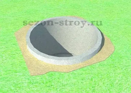 Épület olajteknő beton gyűrűk kültéri WC, egy szezonban művelet