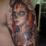 Tetoválás stílusú Santa Muerte értékeket, fotók, vázlatok