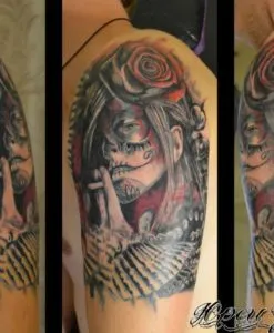 Santa Muerte tatuaj - adica fotografii, inima Yurets de stejar