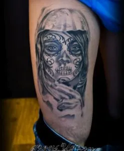 Santa Muerte tatuaj - adica fotografii, inima Yurets de stejar