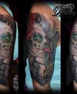 Santa Muerte tetoválás - azaz fotók, Yurets szívében tölgy