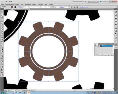 Élessé a fogaskerekek a programban Adobe Illustrator