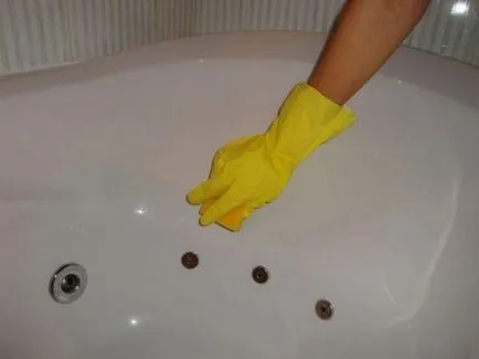 Грижа за акрилни правила за баня и химикали