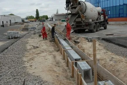 Típusú beton vízelvezető tálcák telepítési szabályok csatornázás - csak