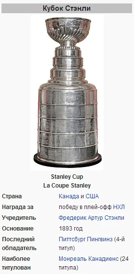 În ce an și în onoarea cuiva numit Stanley Cup în NHL
