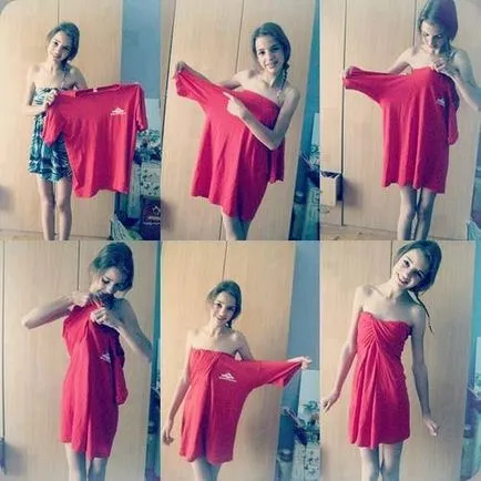 8 moduri de a transforma un vechi tricou într-o rochie nouă