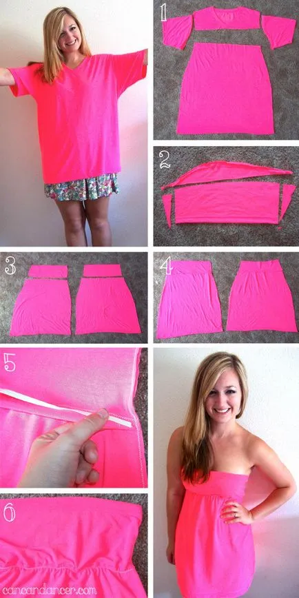 8 moduri de a transforma un vechi tricou într-o rochie nouă