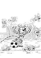 Развитието на оцветяване Marsupilami на детето (marsupilami)