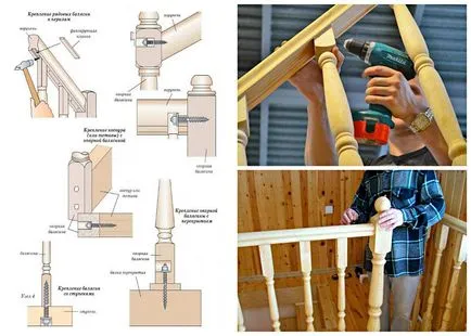 Balustri pentru scări din lemn fotografie a instala propriile lor mâini, dimensiunea, video cum să stabilească Oak