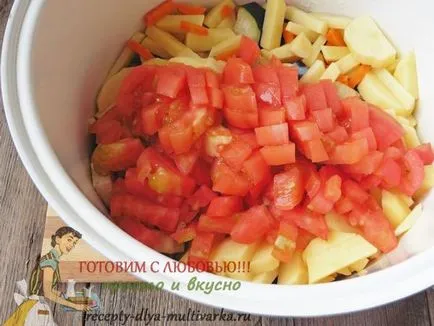 Padlizsán párolt zöldségekkel multivarka recept lépésről lépésre fotók