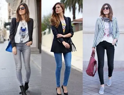 Какво да се носят с дънки с висока талия снимка, лъкове, изображения за модата - модерен жена