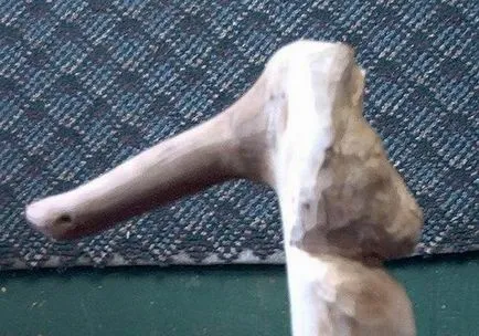 Издълбани бастун - котка, дърворезба, кост и камък