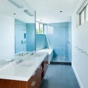 Kék fürdőszoba belső és fürdőszoba kialakítása, kék