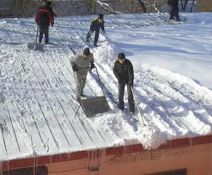 Hogy van a hó eltávolítása a tetők, példaként a fotó és videó