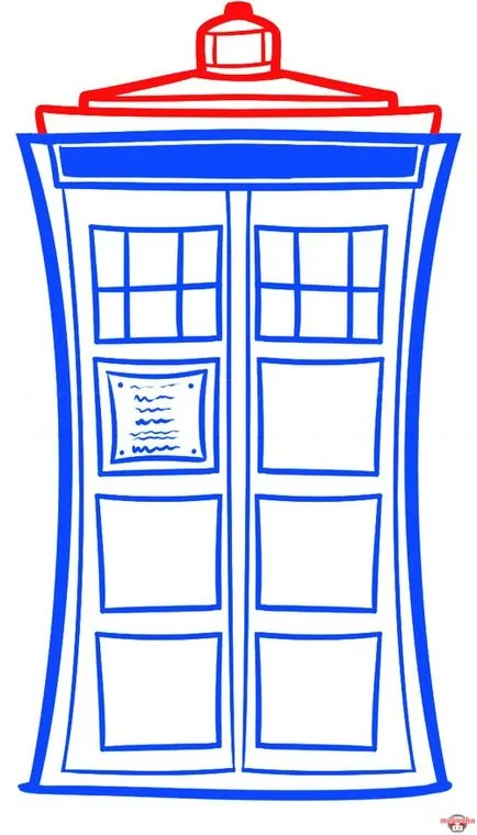 Hogyan kell felhívni a TARDIS Doctor Who szakaszokban, egyszerű és könnyen felhívni a ceruza, toll, vagy