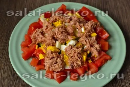 Salata de ton cu roșii și castraveți