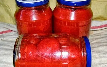 Домати консервирани, домати до сладко-литров буркан