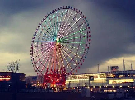 Ferris kerék Odaiba, Japán, leírás, fotó, hol van a térképen, hogyan juthat