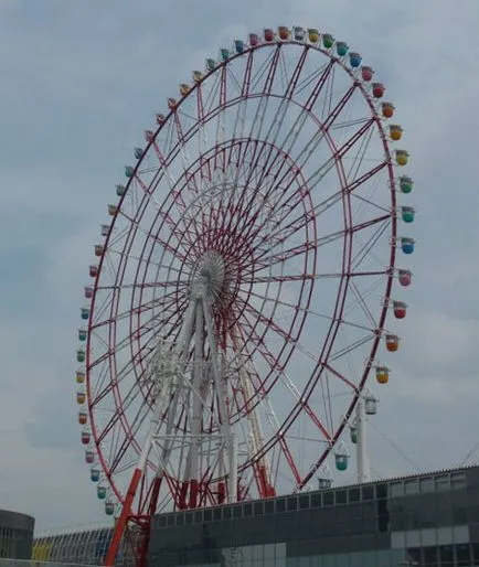 Ferris kerék Odaiba, Japán, leírás, fotó, hol van a térképen, hogyan juthat