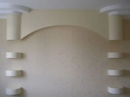 Design darab gipszkarton falra (fotó, videó)