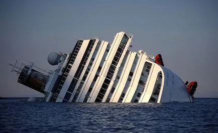 A összeomlása a hajó Costa Concordia, fotó hírek