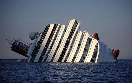 A összeomlása a hajó Costa Concordia, fotó hírek