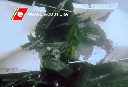 A összeomlása a hajó Costa Concordia, fotó hírek