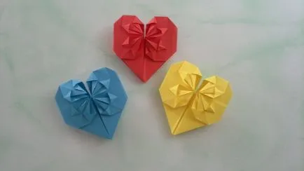 Mester osztályban origami, „a szív egy virág”