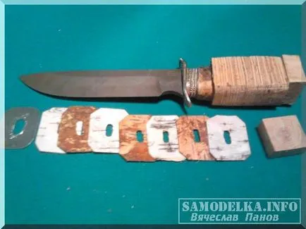 Съставяне ножа дръжка от брезова кора с ръцете си