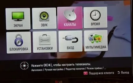 Setarea NTV-plus televizoare LG