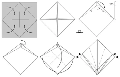 Origami dragon din module, circuite pentru a construi cu propriile mâini pentru a