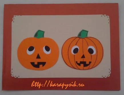 Пощенска картичка за Хелоуин с ръцете си
